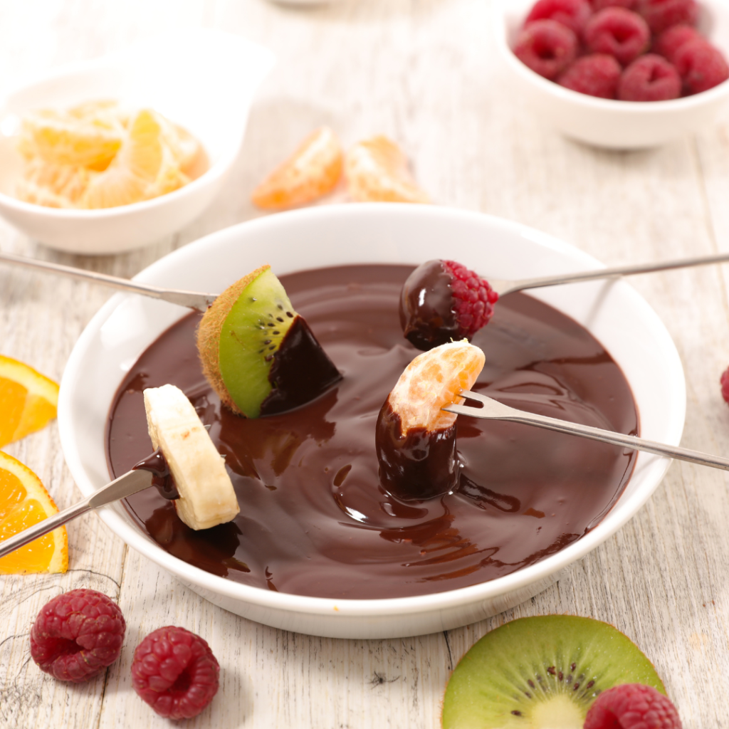 Enjoy chocolate fondue
