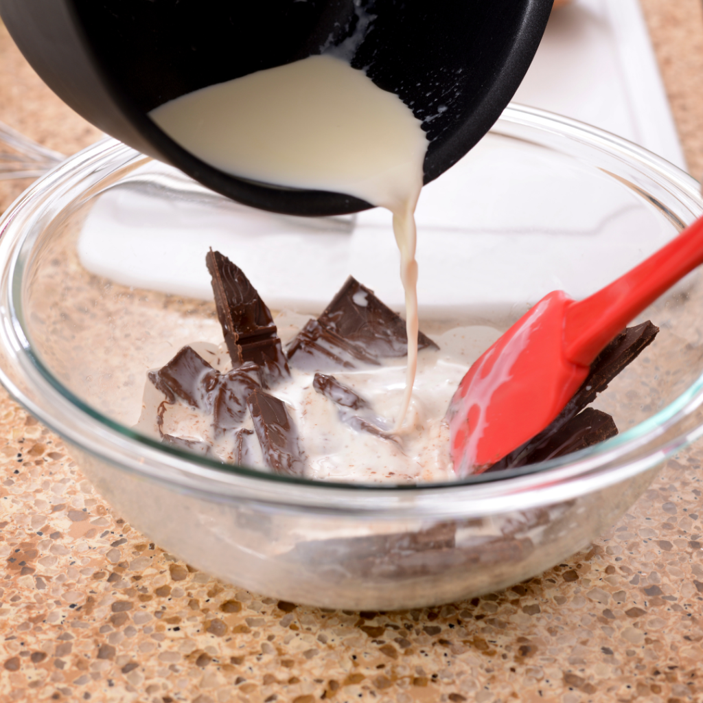 Mix chocolate and cream