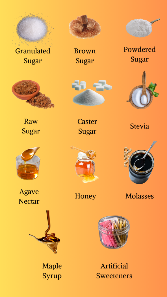 Different Types of Sugar and Sweeteners 